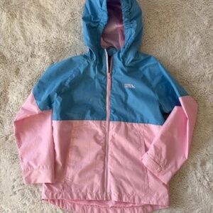 Eddie Bauer Girls' Lightweight Pink and Blue Windbreaker Rain Jacket Med 10 / 12